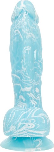 Addiction - Luke - 7.5" - Blue - cветящийся в темноте фаллоимитатор,19х3.8 см (голубой)