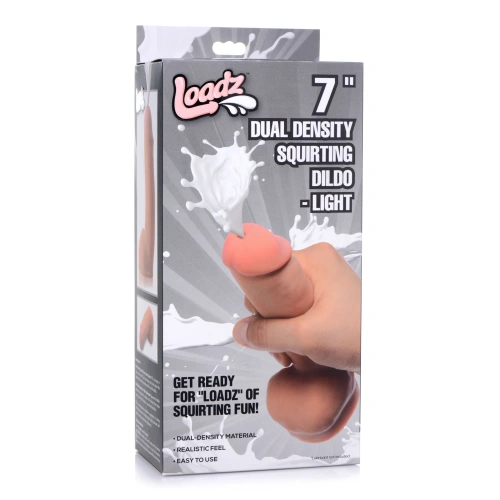 Loadz 7" Dual Density Squirt Dildo - фаллоимитатор с эякуляцией, 18.5х5 см (телесный)