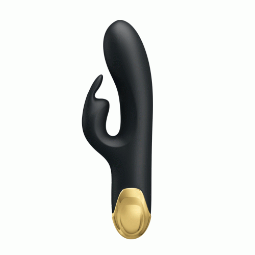 Pretty Love Royal Pleasure Vibrator - Вибратор-кролик с позолоченной рукояткой, 19.2х3.8 см (черный)