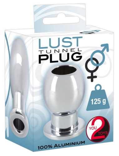 Orion Lust Tunnel Plug - металлический анальный тоннель, 6,5х4,5 см (серебристый)