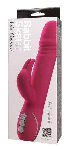 Orion Vibe Couture Rabbit Skater - Многофункциональный вибратор, 23х3.7 см (розовый)