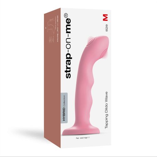 Насадка для страпона с двойной точечной пульсацией Strap-On-Me Tapping Dildo Wave, М