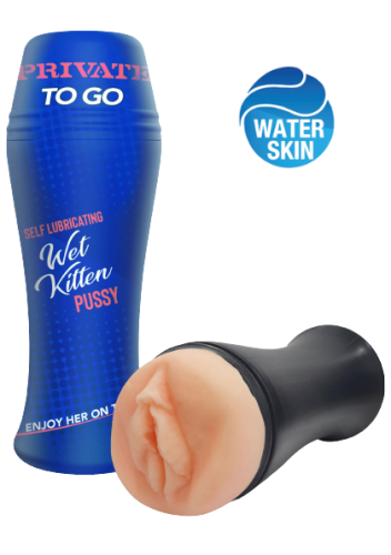 Private - Wet Kitten Self Lube To Go - Маструбатор самосмазывающийся, 21х7,5 см (телесный)