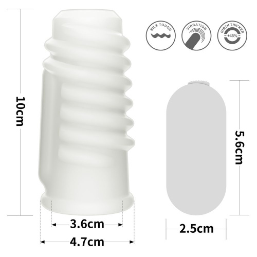 LoveToy Vibrating Spiral Knights Ring - вібронасадка на член, 10 см (білий) - купити в Києві, Україні