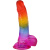 Фаллоимитатор Doc Johnson Crystal Jellies Rainbow 8.5 Inch, 21,6 см