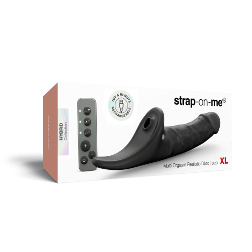 Вибронасадка для страпона с вакуумной стимуляцией Strap-On-Me Multi Orgasm Realistic Dildo, XL