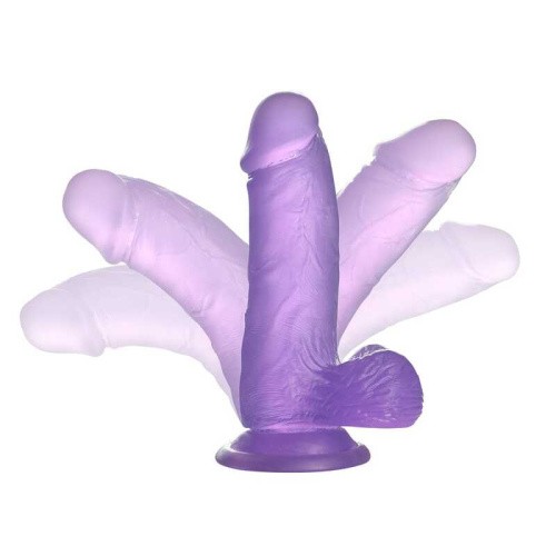 LoveToy Jelly Studs Crystal Dildo Small 6"  - Фаллоимитатор с мошонкой, 15 см
