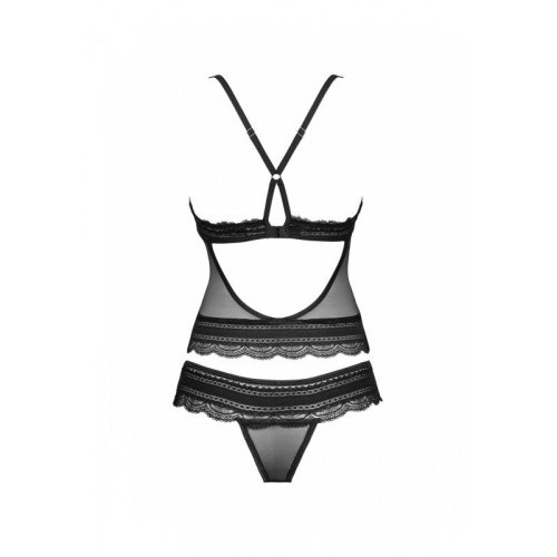Obsessive Ivannes top & thong - Комплект еротичної білизни: топ та трусики, L/XL (чорний) - купити в Києві, Україні