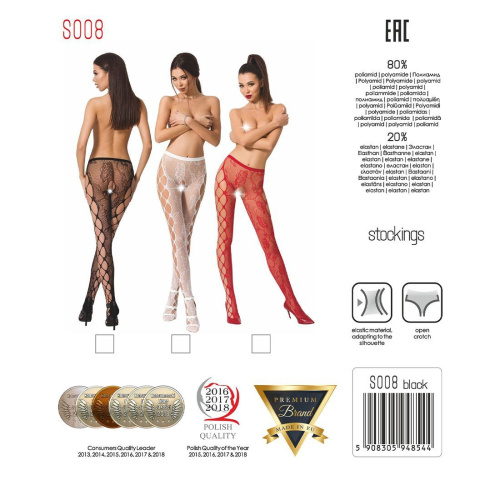 Эротические колготки-бодистокинг Passion S008 red, S-L