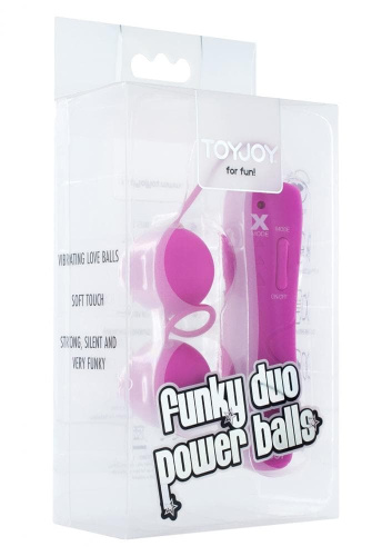 Вагинальные шарики с вибрацией Funky Duo Power Balls  (пурпурный)