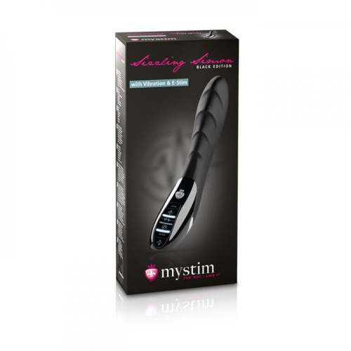 Mystim Sizzling Simon eStim - Вібратор з електростимуляцією, 17х4 см., (чорний) - купити в Києві, Україні