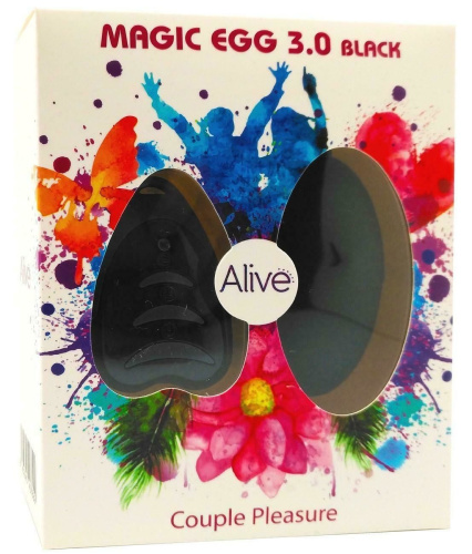 Alive Magic Egg 3.0 мощное виброяйцо с дистанционным пультом управления, 7.3х3.6 см., (черный)