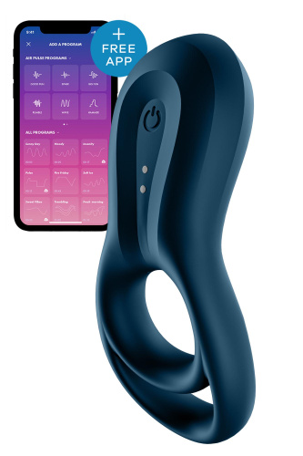 Satisfyer Epic Duo Connect App - эрекционное смарт кольцо с вибрацией, 11.1х4.9 см (синий)