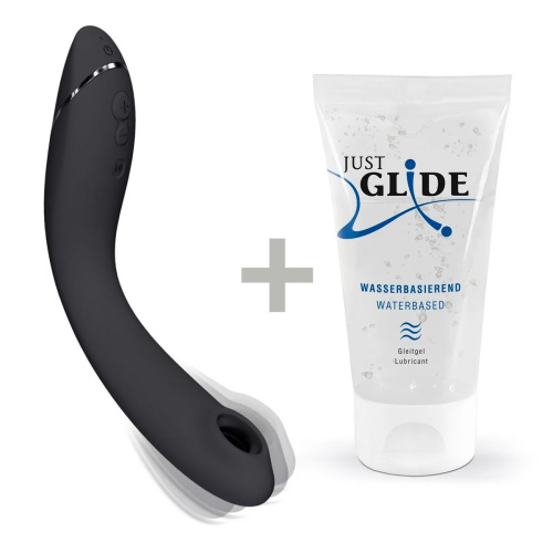 Womanizer OG + Лубрикант 50 мл - Вібратор для точки G з вакуумною стимуляцією, 17.6х3.9 см (сірий) - купити в Києві, Україні