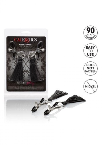 CalExotics Playful Tassels Nipple Clamps зажимы для сосков с кисточками (черный)