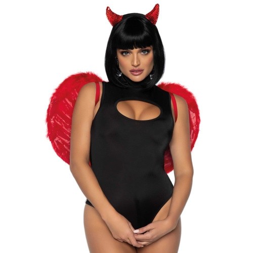 Leg Avenue-Marabou feather devil wings Red - Украшение на спину в виде крыльев