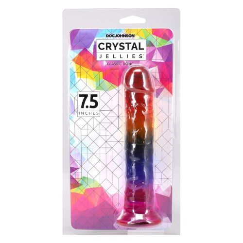 Дилдо Doc Johnson Crystal Jellies 7.5 Inch Dong Rainbow, 19,7 см - купити в Україні | Секс шоп SEX-SHOP.ua