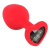 Orion You2Toys Silicone Plug medium силиконовая анальная пробка с кристаллом в форме сердца, 7.9х3.5 см (красный с чёрным)