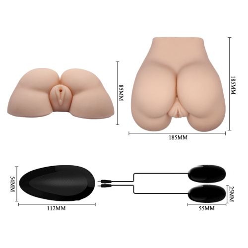 Crazy Bull Masturbator Pussy & Anal Vibrating Eggs - Искусственная вагина и анус с вибрацией, 18,5 см (телесная)