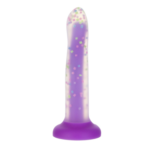 Фаллоимитатор ADDICTION Rave 8″ Glow in the Dark Dildo Purple Confetti , 20,3 см
