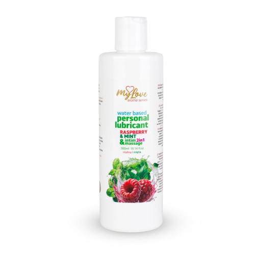 2в1 лубрикант и массажный гель - MyLove Aroma Series Intim&Massage Raspberry & Mint, 300 мл