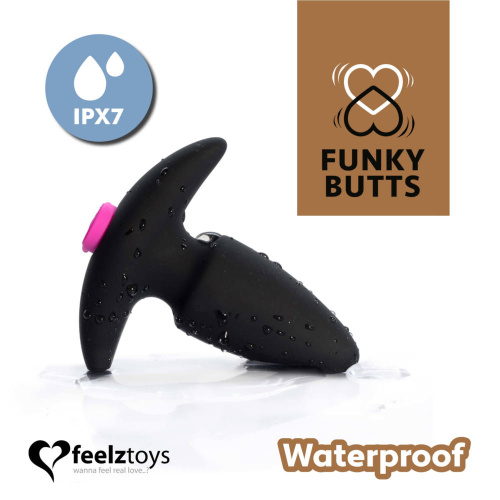 FeelzToys FunkyButts Remote Controlled Butt Plug - сет анальных пробок с вибрацией и дистанционным управлением, 12,5х3,7 см