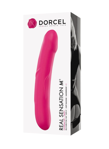 Дилдо Dorcel Real Sensation M двухсторонний фаллоимитатор из силикона, 22.5х3.9 см (розовый)