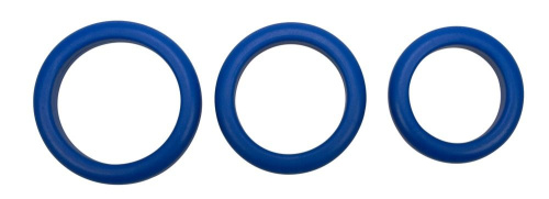 Blue Mate Cockring Set - Набір ерекційних кілець, 3 шт (синій) - купити в Києві, Україні