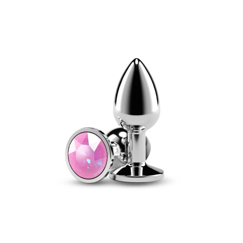 Анальная пробка NS Novelties Rear Assets - Silver/Pink Gem, S