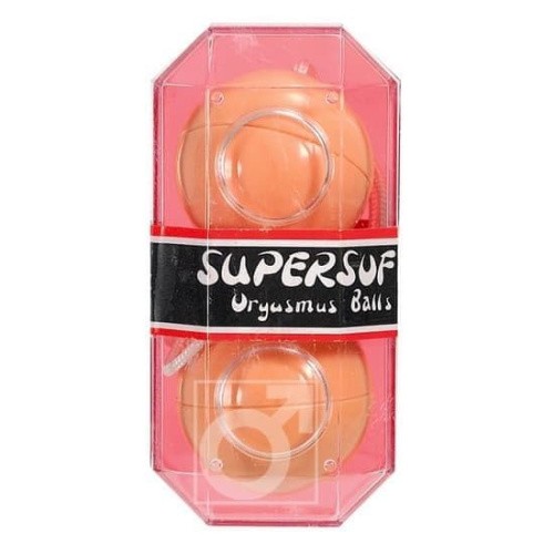 Вагинальные шарики Supersoft, 3,5 см (бежевый)
