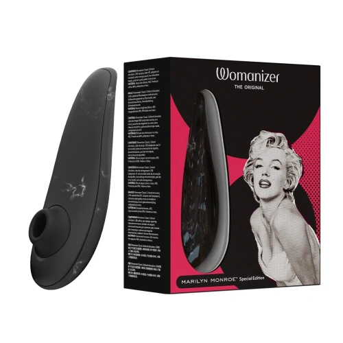 Womanizer Marilyn Monroe Classic 2 + Лубрикант 50 мл - Вакуумный стимулятор (чёрный мрамор)