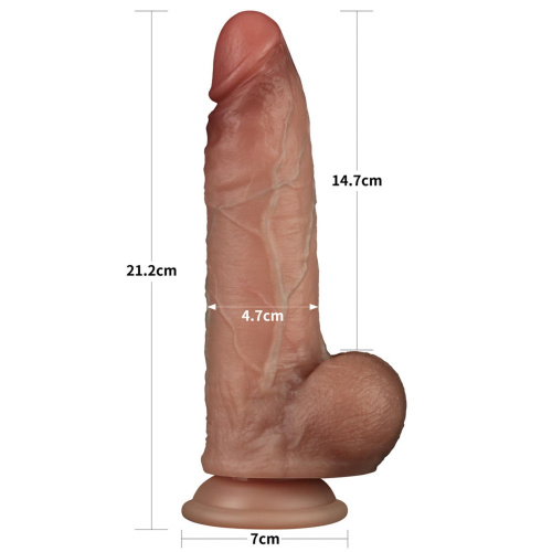 Реалистичный фаллоимитатор LoveToy Sliding Skin Pro Dual Layer Silicone Dong #1, 21,2 см
