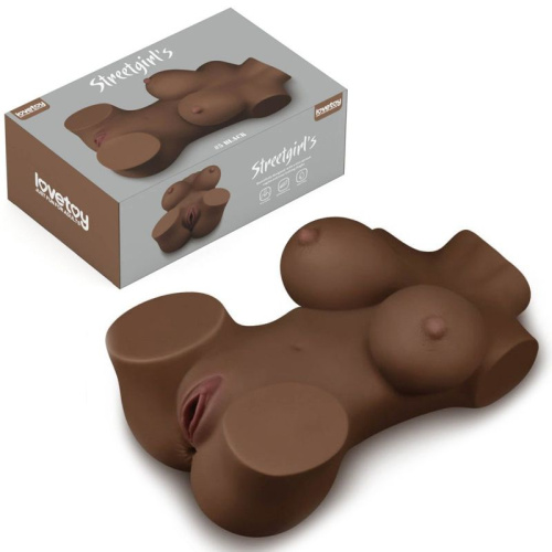 LoveToy Streetgirl's #5 Masturbator Vagina and Torso - реалистичный мастурбатор торс с двумя отверситиями и грудью, 27 см (коричневый)