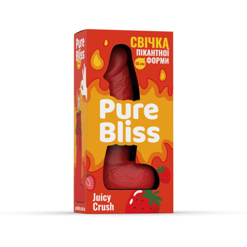Ароматная свеча член с ароматом ягод Pure Bliss Red Juicy Crush, 15 см