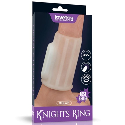 LoveToy Vibrating Spiral Knights Ring III - вібронасадка на член, 10 см (білий) - купити в Києві, Україні