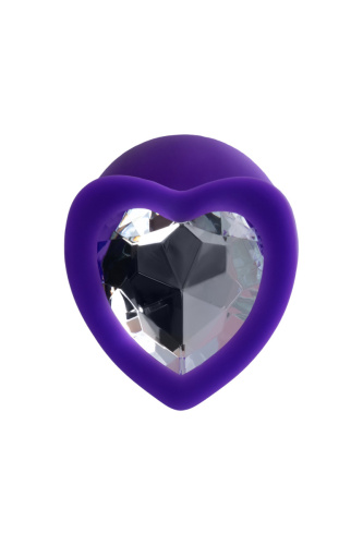 Toyfa ToDo By Diamond Heart - силиконовая анальная пробка с кристаллом, 8х3 см (фиолетовая)