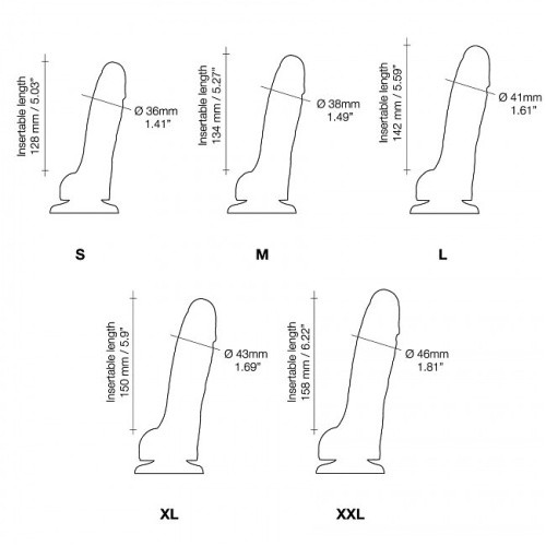 Strap-On-Me Sliding Skin Realistic Dildo - Фалоімітатор, 15.8 х 4.6 см, (XXL) (чорний) - купити в Києві, Україні