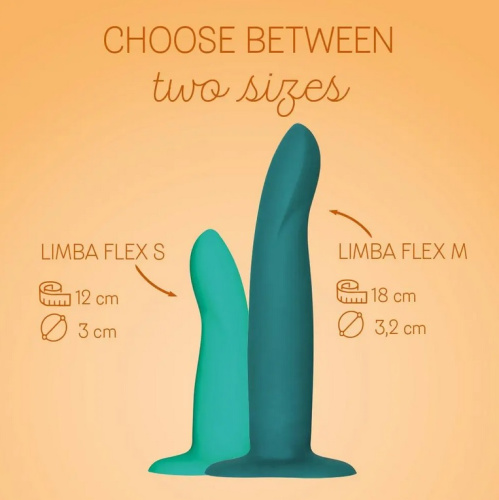 Fun Factory Limba Flex M - Гибкий силиконовый фаллоимитатор, 17х3 см, (зеленый)