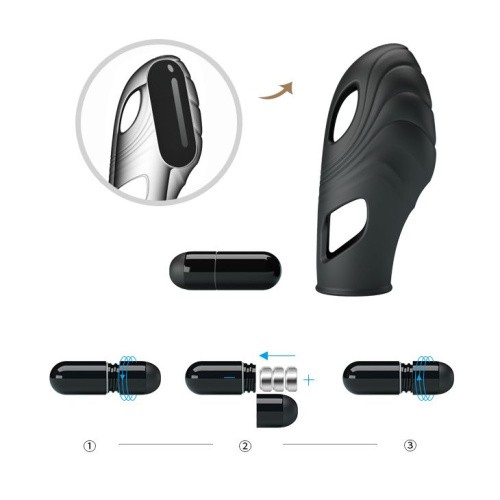 Pretty Love Lich Finger Vibrator Black - Насадка на палец, 7.8х3 см (чёрный)