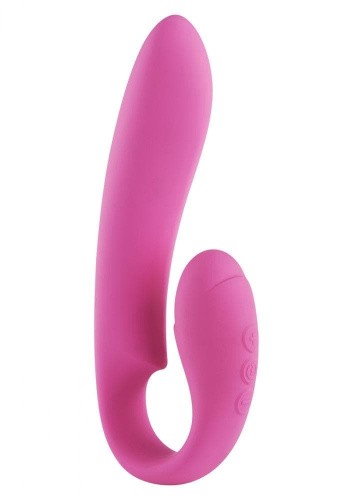 Toy Joy Neo Supreme Vibrator Pink - клиторально-вагинальный вибратор, 12х3 см