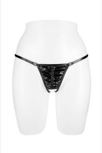Fashion Secret Angela Black - трусики-стринги с доступом, S-L (чёрный)