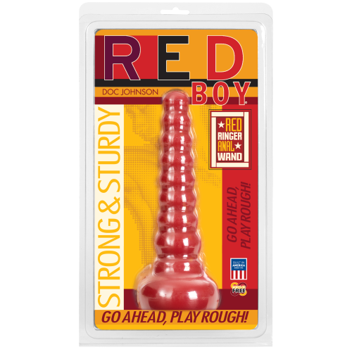 Doc Johnson Red Ringer Anal Wand - Анальна пробка-втулка, 21х4.4 см (червоний) - купити в Києві, Україні
