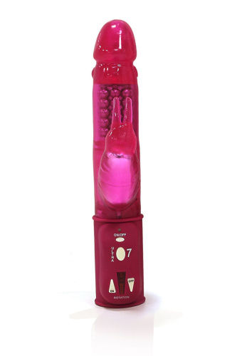 Dorcel Orgasmic Rabbit Gold - вібратор-кролик з масажем перлинками, 25х3.8 см (рожевий) - купити в Києві, Україні