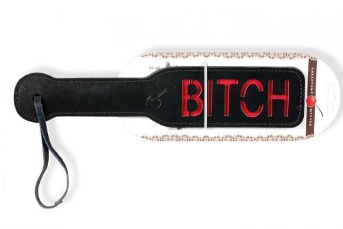 Пикантные Штучки - Шлепалка, с рельефной надписью BITCH (красный), 31,5х6,5см