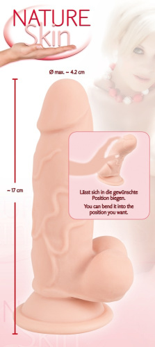 Orion - Nature Skin Small Bendable Dildo - Фаллоимитатор, 17х4.2 см
