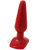 Doc Johnson Butt Plug Smooth Classic - Анальная пробка тонкая средняя, 12х3,5 см (красный)