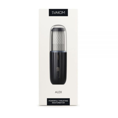 Svakom Alex Dark Blue - автоматический мастурбатор с озвучкой, 15.2х6.3 см