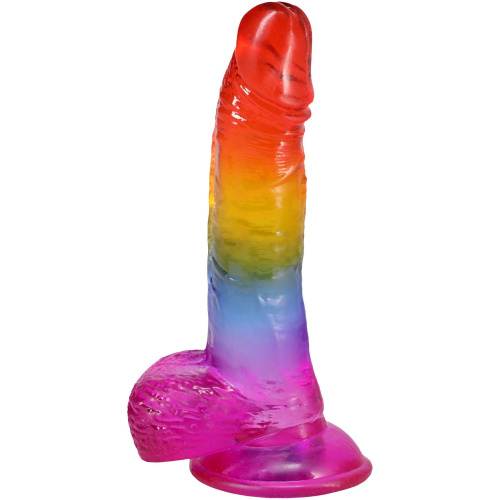 Фаллоимитатор Doc Johnson Crystal Jellies Rainbow 8.5 Inch, 21,6 см