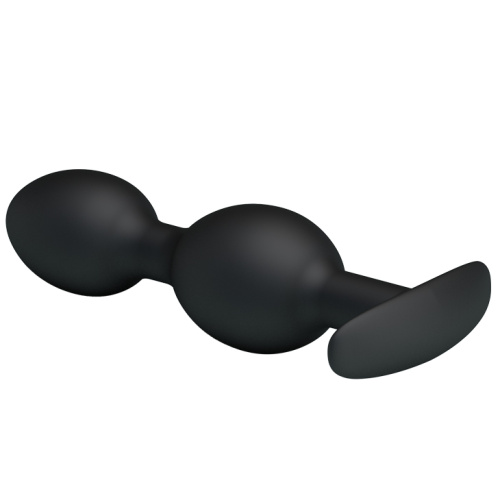 Pretty Love silicone Anal balls - Анальна пробка зі зміщеним центром ваги, 12.5х2.3-3.3 см (чорна) - купити в Києві, Україні