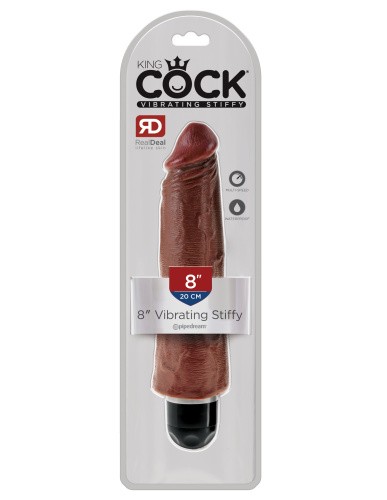 Pipedream King Cock 8'' Vibr Stiffy - Реалистичный вибратор, 21х6 см (коричневый)